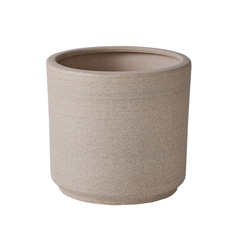 Simple Nordic boca redonda maceta de cerámica piso grande planta verde Decoración Oficina en casa transpirable práctico maceta Decoración