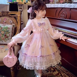 Girls Dress Spring and Summer 2025 New Style Bow Style Mesh Little Girl Lori