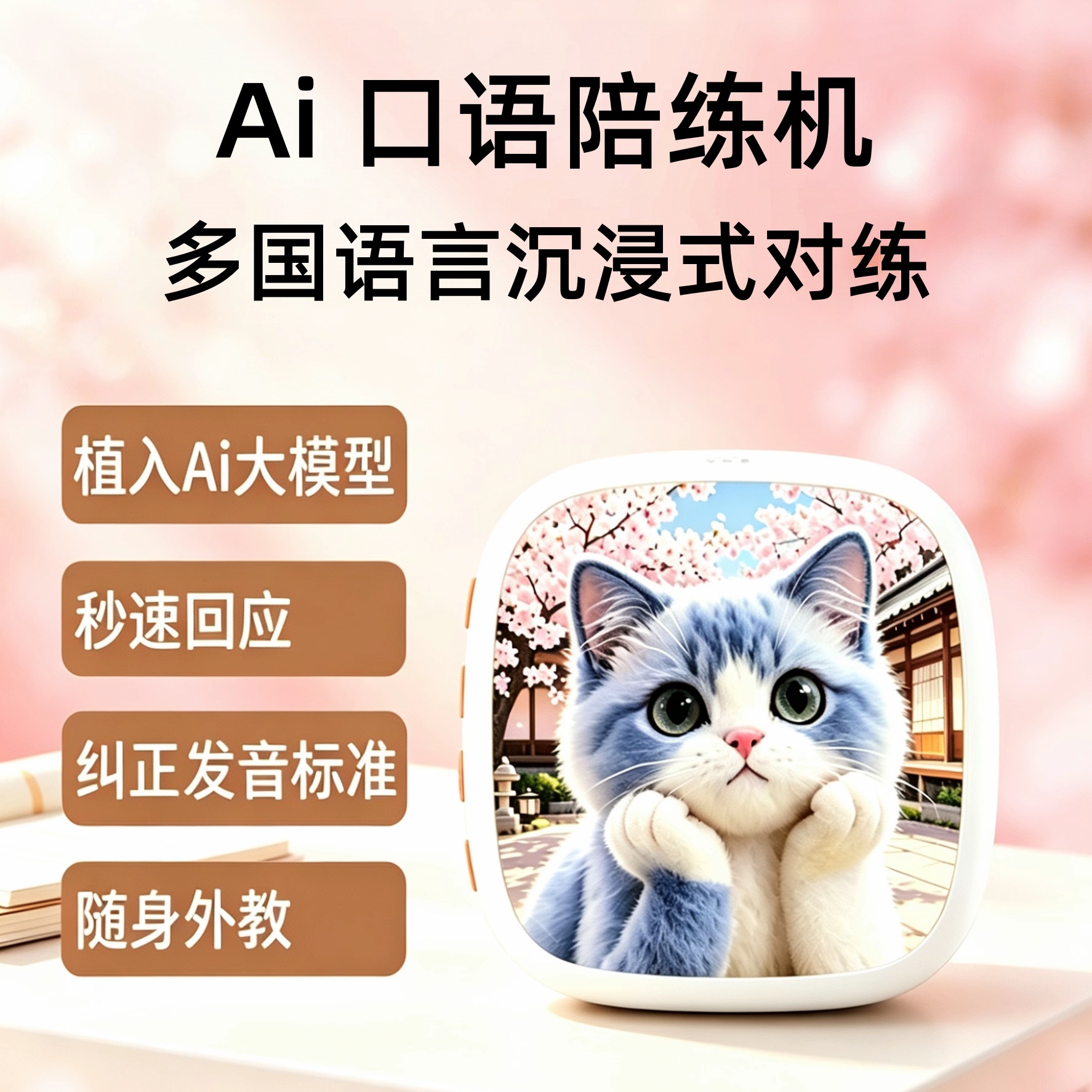 AI speech training machine, children's English learning tool, multi-language translation and listening machine, vocabulary machine for English enlightenment