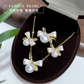 天然珍珠项饰;天然珍珠耳饰;珍珠首饰套装