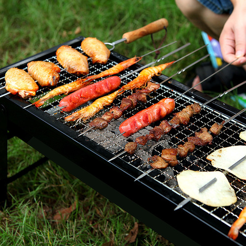 夏季户外便携烧烤架木炭烤炉抽屉式烧烤架热卖折叠烤炉BBQ烧烤炉