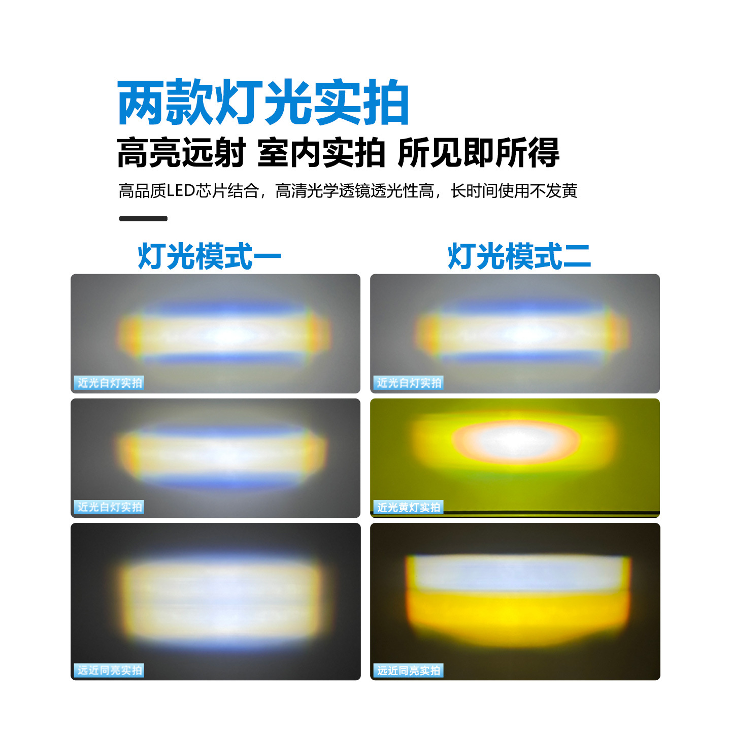 LED amarillo y blanco de dos colores del automóvil en la red del reflector 80W vehículo todoterreno en la rejilla del reflector de iluminación general