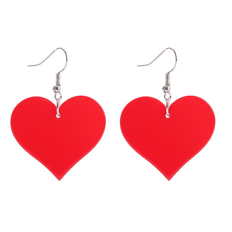 Moda Letra Forma De Corazón Arílico Barniz De Estufa Mujeres Pendientes De Gota 1 Par display picture 7