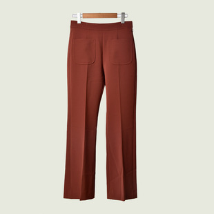 S family temperament all-match solid color commuter British style straight tube slim pants 93255 clear goods
