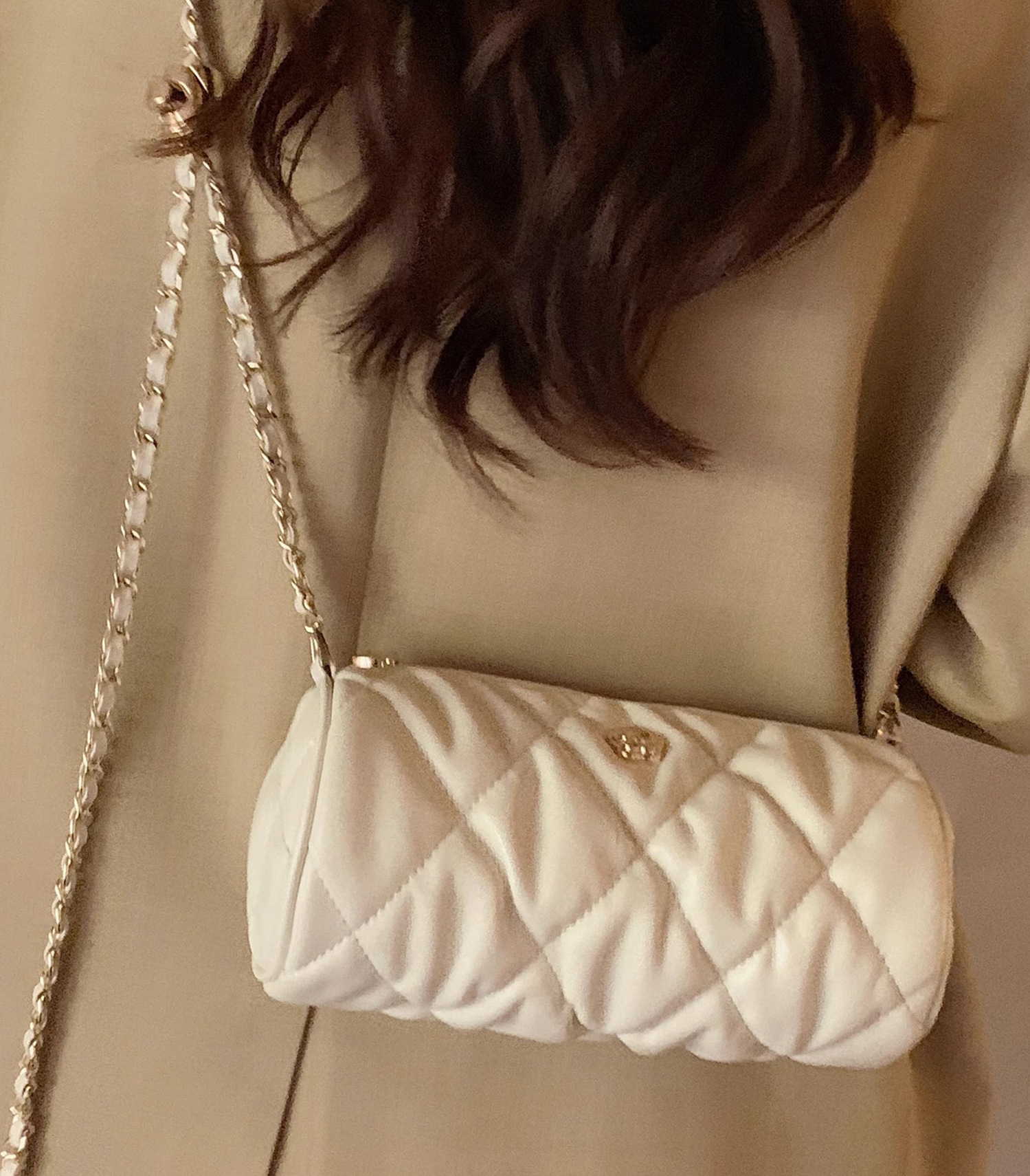 Secchio rotondo Xiaopu Qingxiyushan Camelia 03 Nuovo metodo ascellare a catena Borsa a tracolla singola con tracolla_voghion.com