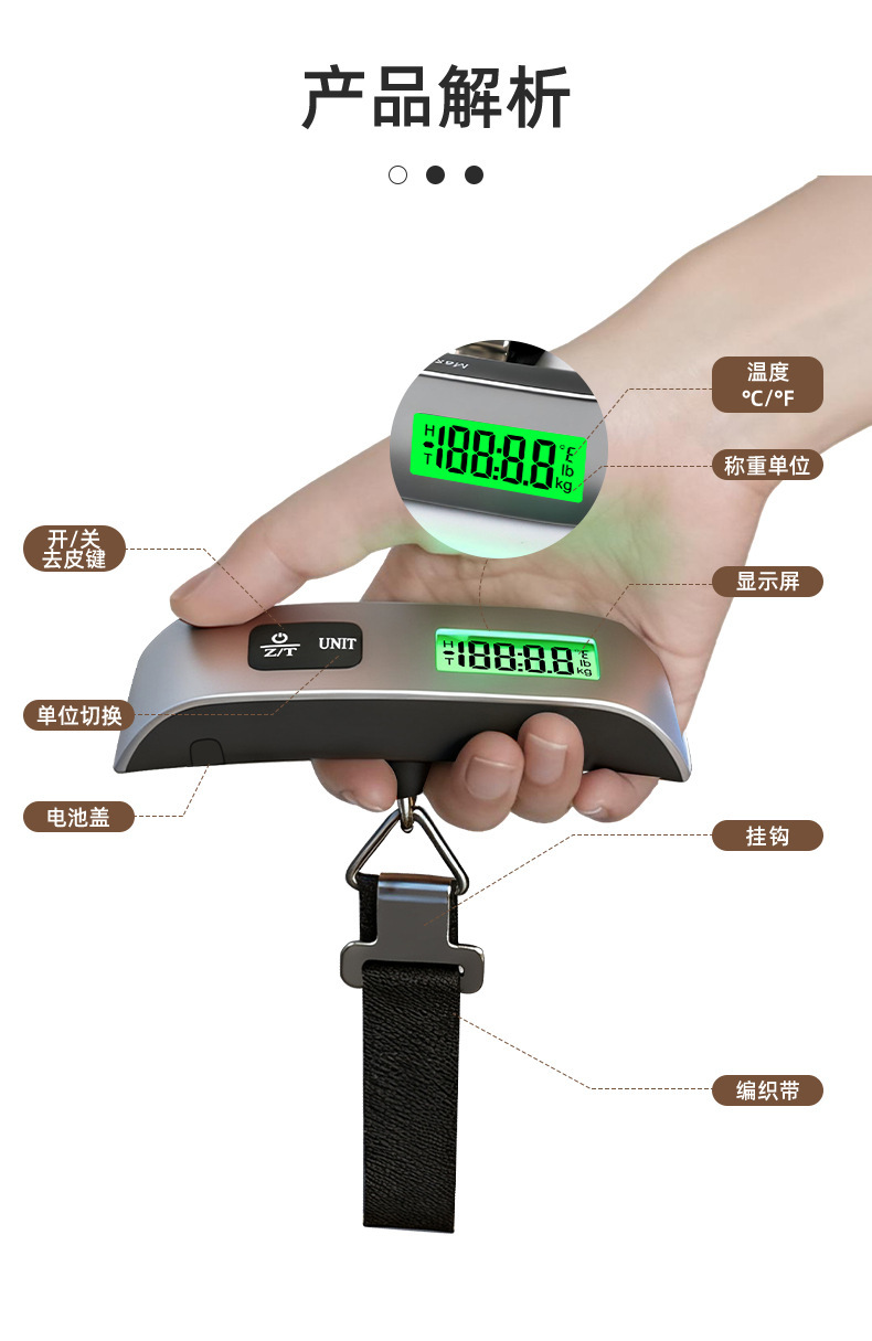 Bagaj Tartısı Elektronik Tartı El Tartısı Askılı Kanca Tartısı Paket Tartısı 50KG Mini Asma Tartısı Taşınabilir Yay Asma Tartısı Balık Tartısı