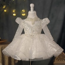 儿童公主裙女童礼服轻奢小众高端钢琴演出服花童婚礼小女孩礼服裙