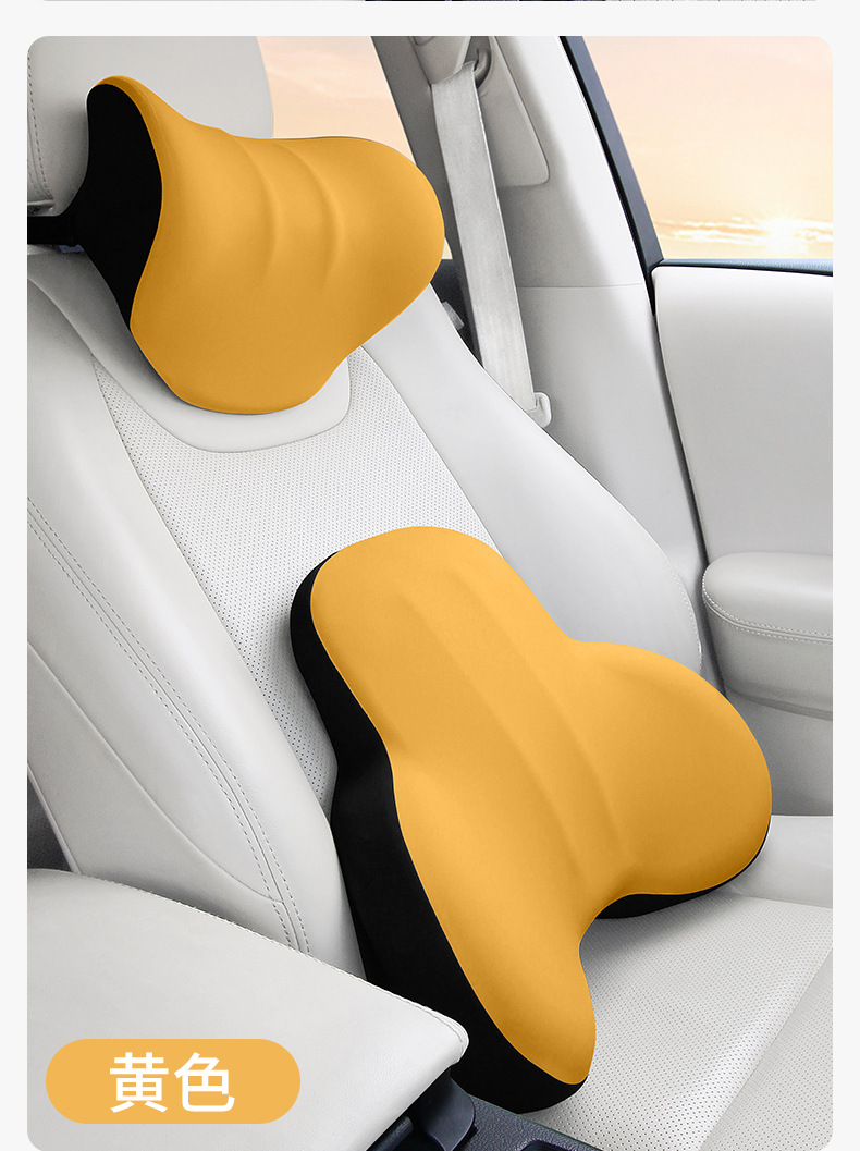 Car Headrest Massage Lumbar Support Shoulder and Neck Pillow Car Pillow Car Booster Pillow Memory Foam Back Cushion Factory