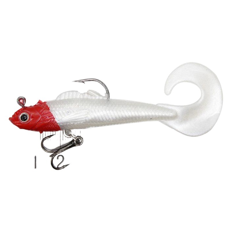 10cm 9,5G cola-envuelto pescado de plomo Luya cebo falso cebo cola sola cola-enrollado gancho de plomo pescado rollo cola pescado Luya cebo