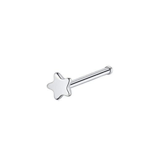 European and American Amazon fashion personalized straight five-pointed star nose stud nose ring simple ear stud piercing jewelry wholesale nose jewelry