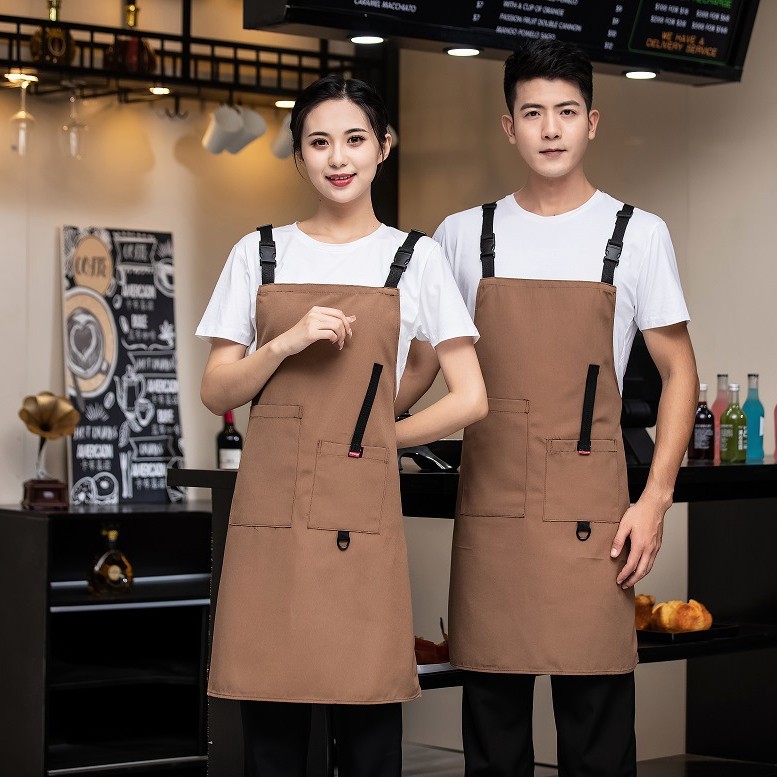 Nuevo impermeable resistente al desgaste lona delantal Hotel cocina café restaurante tienda de mascotas camarero ropa de trabajo femenina