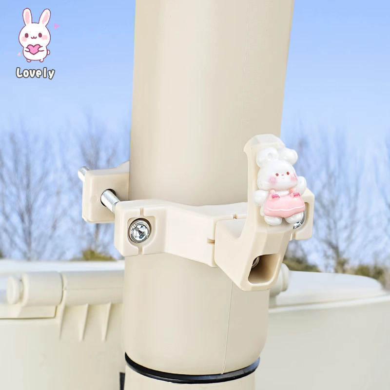Other Electric Vehicle Accessories: Diàndòngchē Electric Vehicle Hook - column-style-single-hook-pink-skirt-rabbit