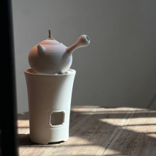 中式手工白泥炭炉功夫茶炉砂铫风炉煮茶家用小火炉木碳炉烧水炉子