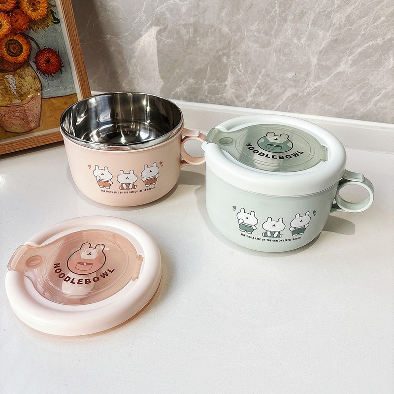 High-Looking, Large-Capacity Stainless Steel Bowl for Children, Suitable for Instant Noodles and Meals, with Lid, Double-Layer Insulation, Anti-Scalding, and Heat-Resistant High-Looking, Large-Capacity Stainless Steel Bowl for Children, Suitable for Instant Noodles and Meals, with Lid, Double-Layer Insulation, Anti-Scalding, and Heat-Resistant