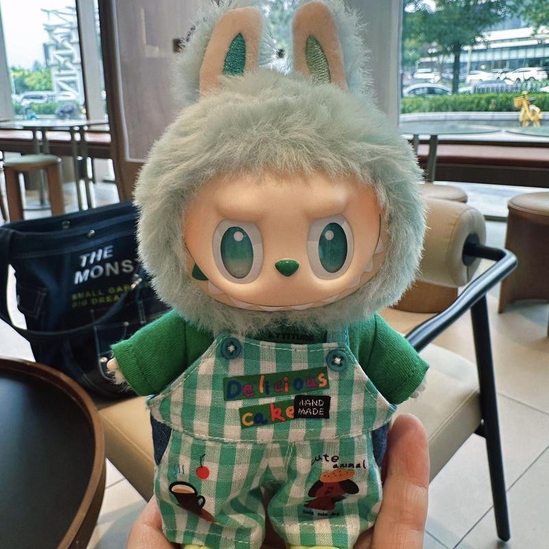 牛油果格子绿labub手作娃衣衣服玩偶装扮时尚可爱装饰套装浩鹤|undefined