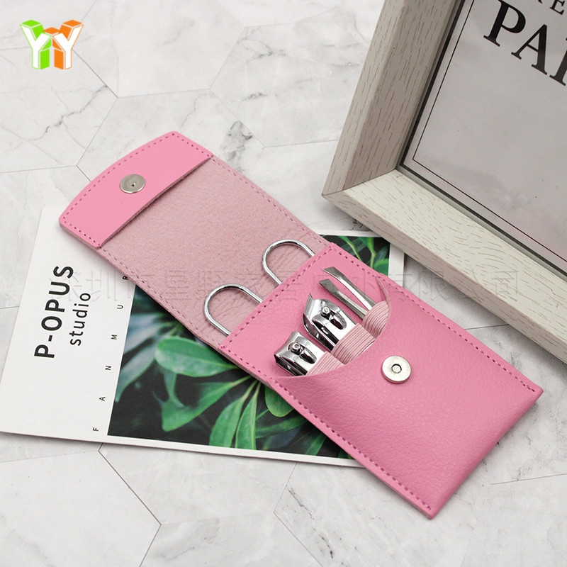 韩式美甲套装保护套 纯色指甲剪工具皮套 指甲钳外出便携收纳包