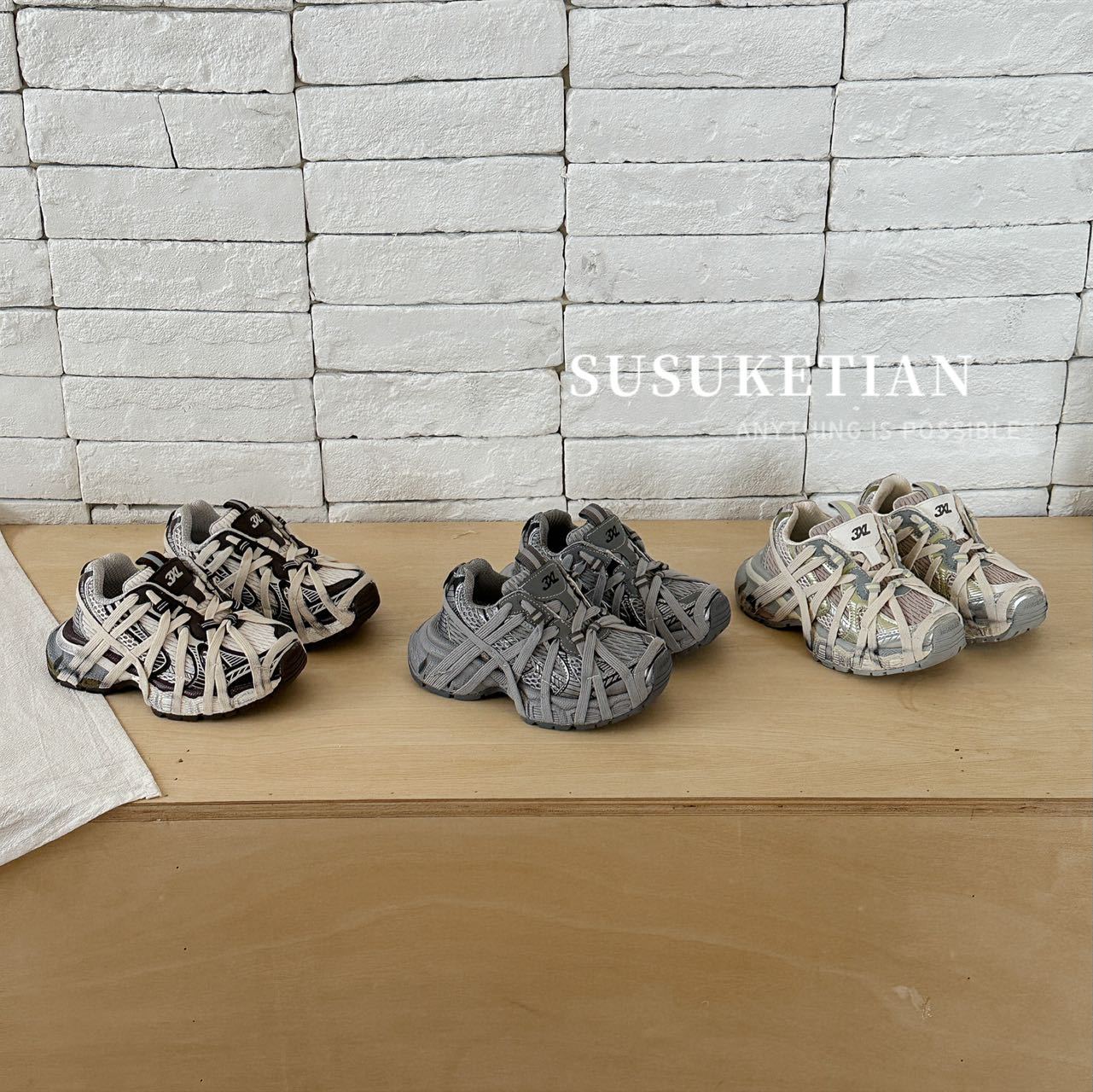 Su Meng 2026 Spring Paris Dad Shoes for Girls, Thick-Soled Retro Vintage Style, Boys' Spider-Man Sports Casual Shoes