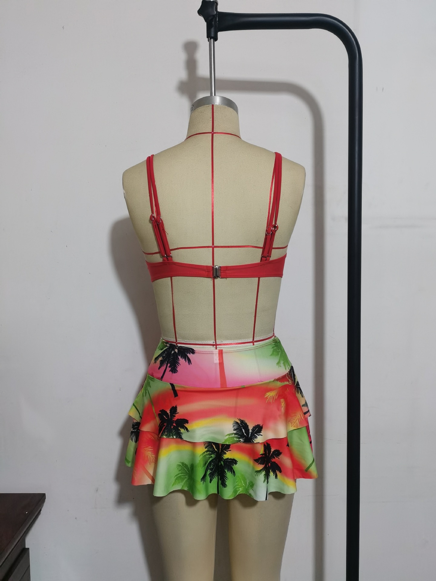 Title 9, Womens Split High Waist Ruffle Print Bikini. E...