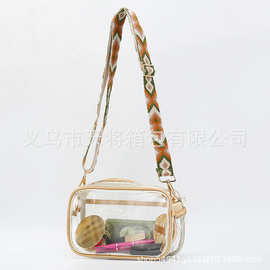 跨境体育馆透明PVC挎包 游泳馆透明单肩包 便捷收纳化妆品包批发