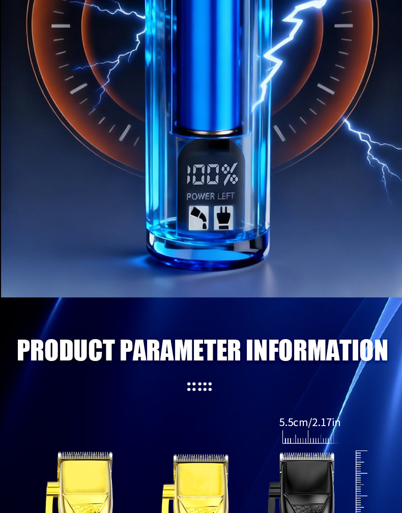 Professionel hårtrimmer med knive i rustfrit stål_voghion.com