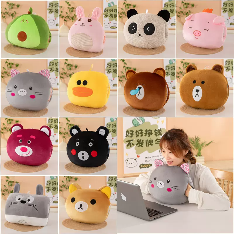 冬天卡通暖手抱枕插手玩偶手捂毛绒玩具公司开业活动礼品可加logo