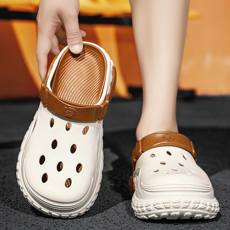 Large Size Men's Clogs, Loose Thick-Soled Sandals, Size 48 Closed-Toe Sandals, Size 47 Outdoor Wear, Extra Wide Wear-Resistant Slippers, Size 46 Beach Shoes