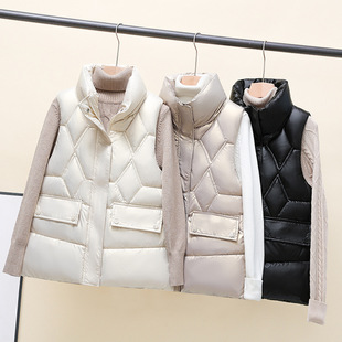 Foreign Trade Vest Women's 2024 Winter New Waistcoat Down Cotton-padded Jacket Loose Vest Western Style Cotton-padded Vest Jacket