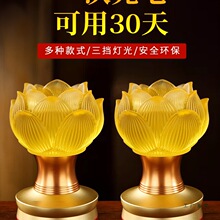 觀世音蓮花燈家用佛前電供燈長明燈充電2025新款七彩電池供佛燈