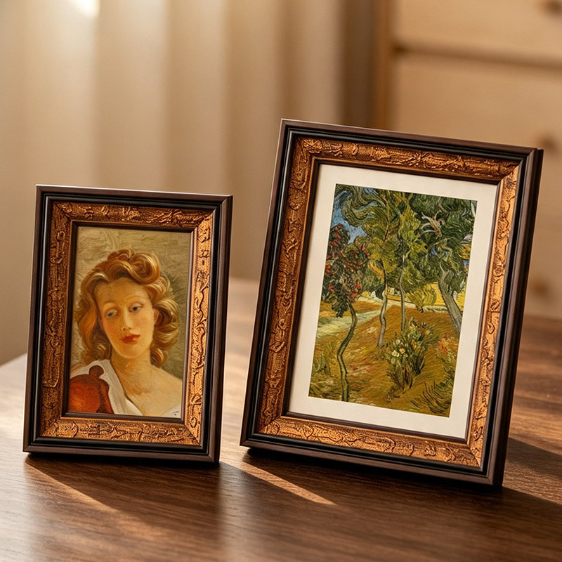 Light luxury European-style vintage photo frame 6 8inch with exquisite carved edges, desktop decorative picture frame, high-end decorative piece Light luxury European-style vintage photo frame 6 8inch with exquisite carved edges, desktop decorative picture frame, high-end decorative piece