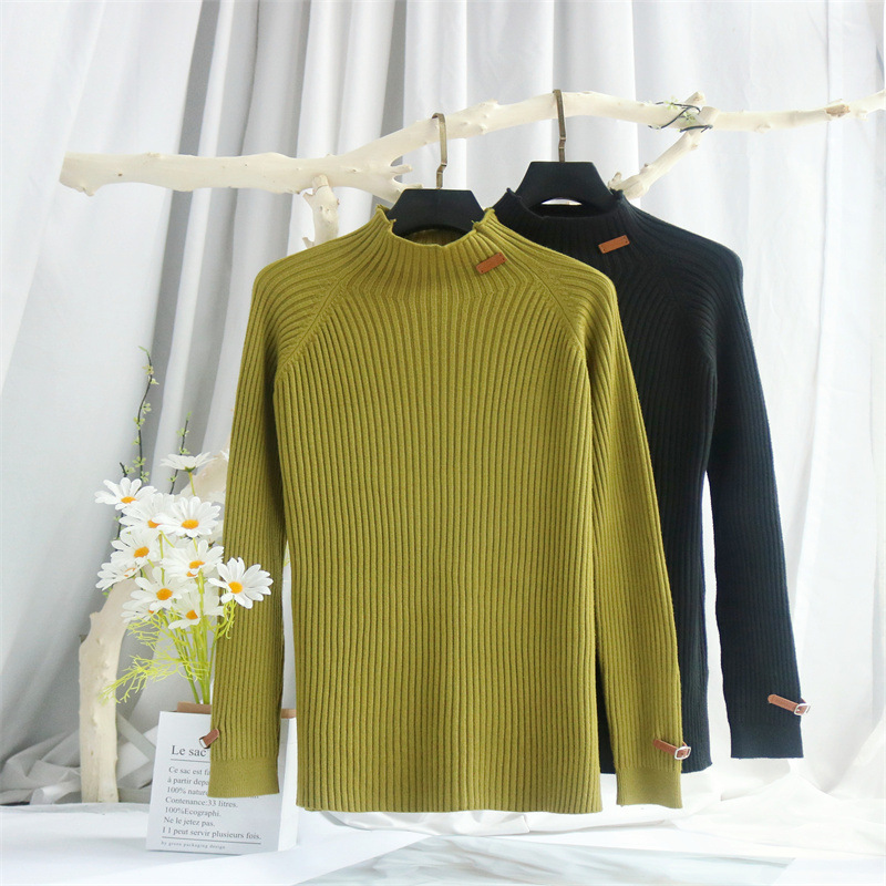 Demi-season solid color base body-friendly long-sleeve