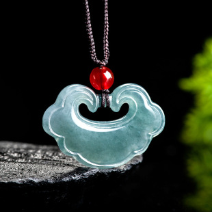 genuine goods natural A goods jade blue water auspicious ruyi pendant ice jade pendant men's and women's jade pendant wholesale