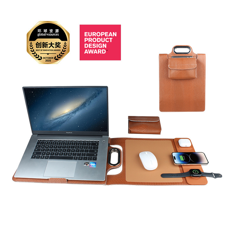 With synchronisation with phone, handheld universal wireless laptop charging, headphones, watch