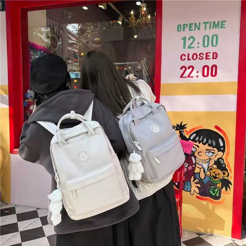 韩版ins双肩包女学生大容量书包高初中生背包新款手提补课包外贸