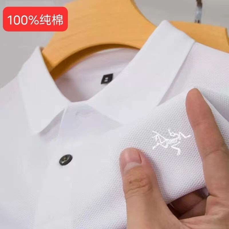 鸟家25年夏季新款纯棉短袖polo衫男中年纯色简约翻领高端男装短袖|undefined