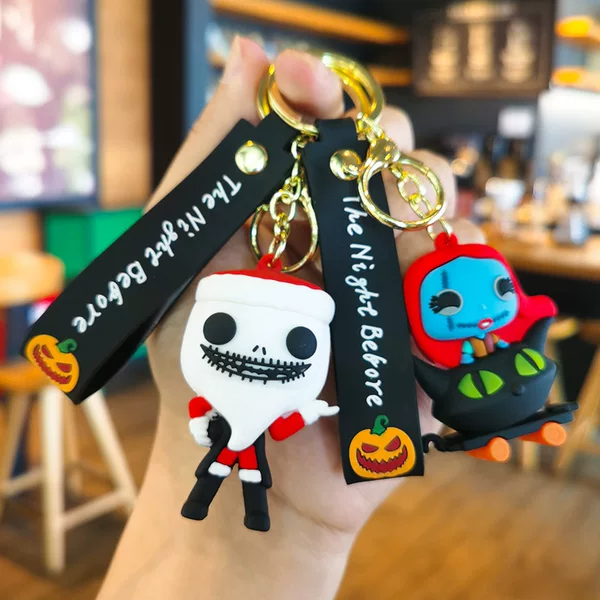 【Clearance Item】Cartoon Nightmare before Christmas Keychain Car Keyring Holiday Gift Keychain Bag