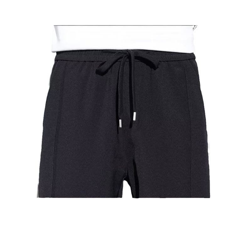 Pantalón casual de color sólido recto de verano drapeado, pantalones para hombre, más grasa, talla grande, pantalones largos de seda de hielo delgados de moda coreana