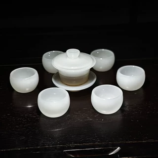 帝王绿盖碗耐高温主人杯单杯茶盏大号琉璃茶杯全自动功夫茶具套装
