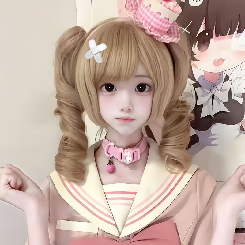 女性用ウィッグ かわいいグリッタークリップ プラチナウェーブカーリー 取り外し可能なローマンカーリー ロリータカーリーショートヘア フルヘッドギア|undefined