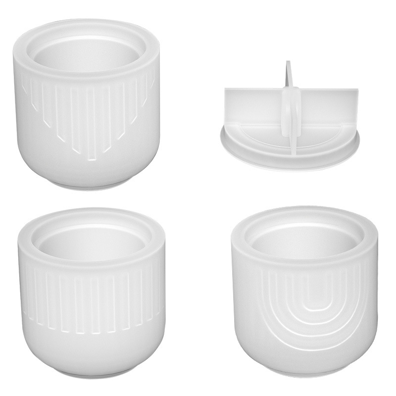 3 DIY cemento vela taza en maceta molde de silicona ins estilo simple botella redonda con tapa tarro epoxi