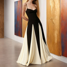 2025春夏亚马逊独立站跨境气质优雅性感露背修身晚礼服连衣裙