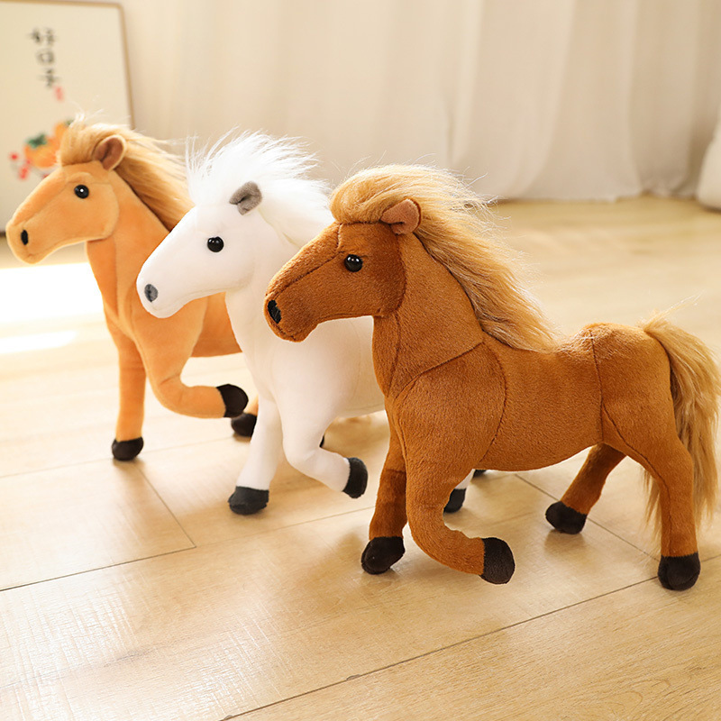 クロスボーダースポットシミュレーション馬人形ぬいぐるみ白馬黒馬茶色の馬クリスマスギフトソファ家具装飾|undefined