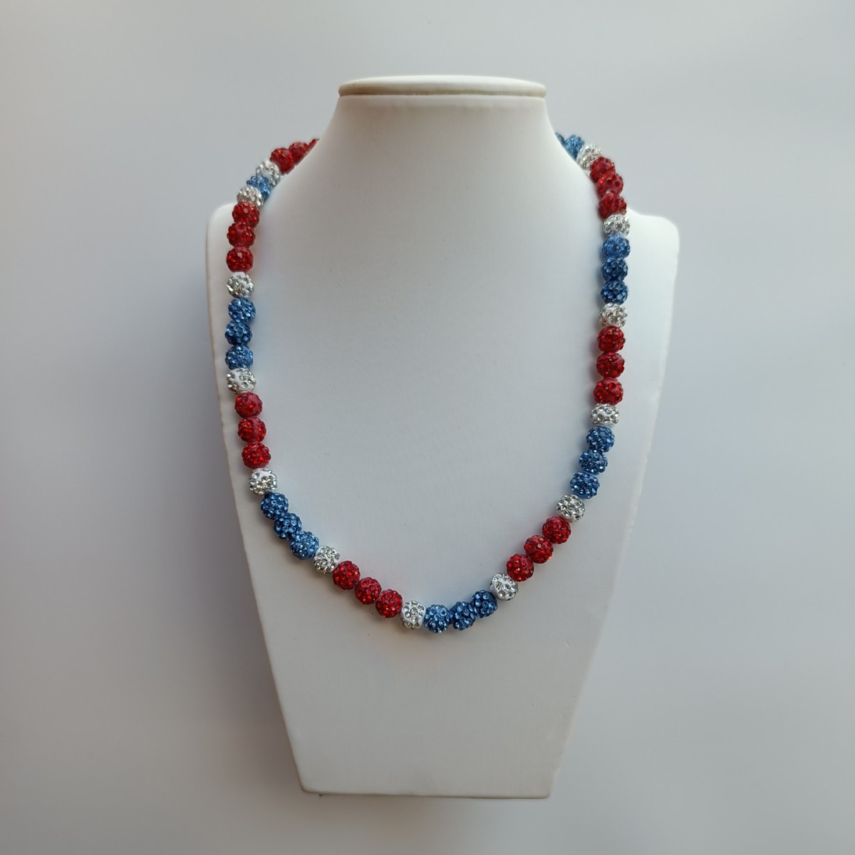 4 6 8 12 10mmAB软陶泥钻球珠子弹力线棒球香巴拉项链白红跨境j43