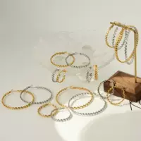 Серьги из нержавеющей стали, разные размеры, французский стиль, европейский стиль, элитные нишевые ювелирные изделия из титановой стали, стильные