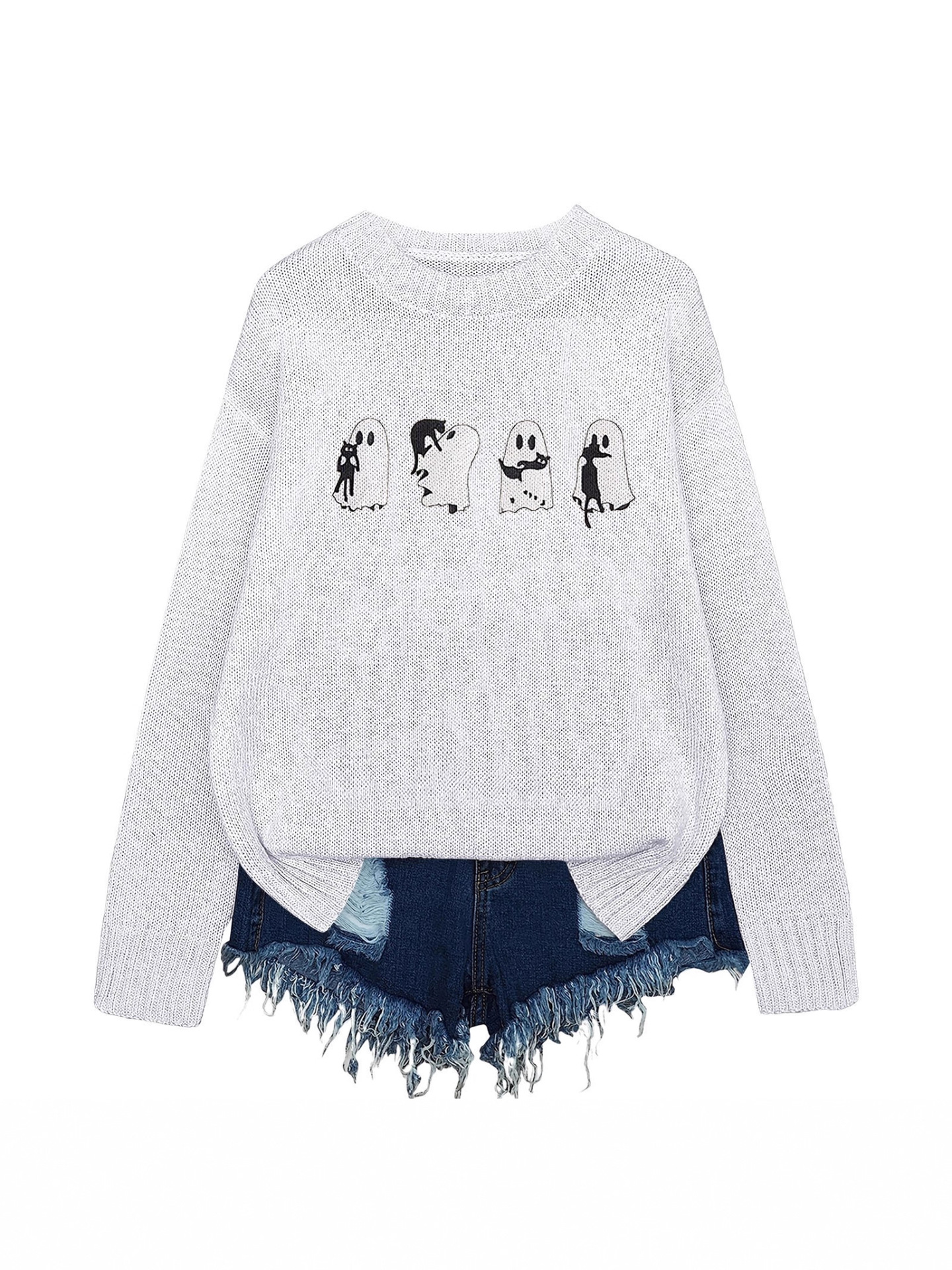 Yzh-6 Round Neck Pullover Printed Autumn Sweater Long Sleeve Amazon Aliexpress Foreign Trade Best-Selling Model in Europe and America