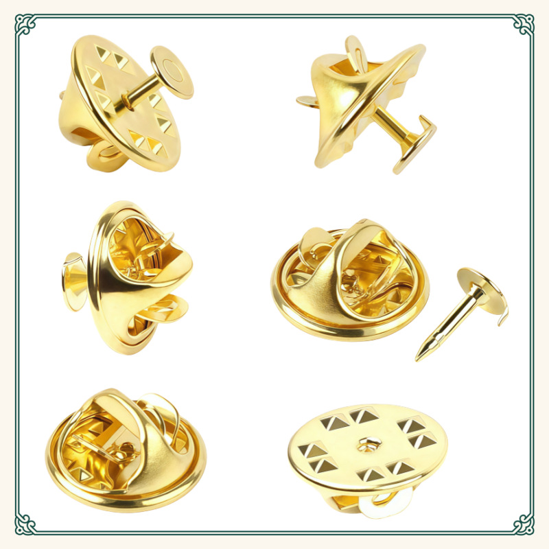 亚马逊专供刺马钉刺马针徽章针钛蝴蝶帽金属配件服饰五金配件