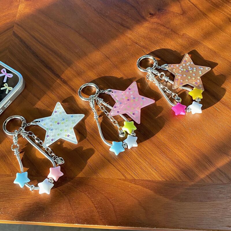 Korean-style snake bone chain with star-shaped glitter, DIY phone charm, CCD camera, scrapbook, keychain, and pendant