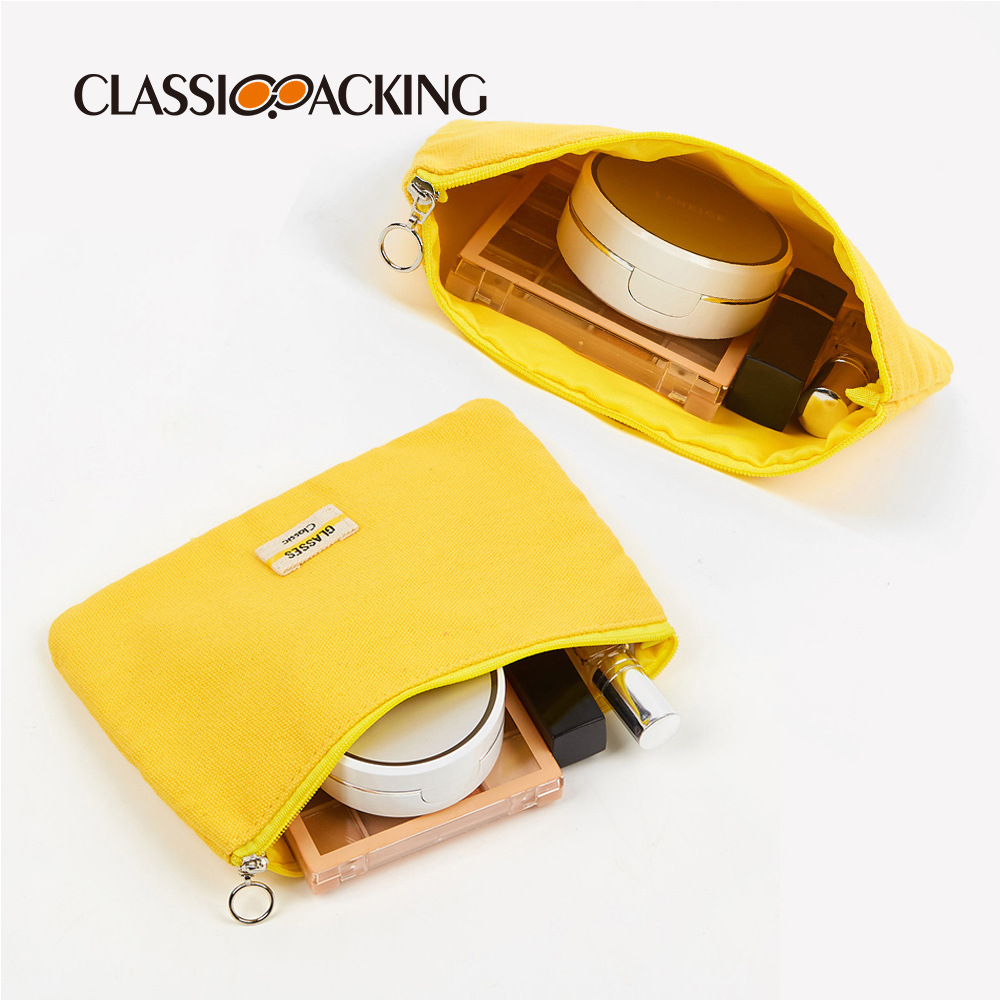 Bolsa de almacenamiento simple material de lona de gran capacidad productos para el cuidado de la piel muestra bolsa de almacenamiento con cremallera bolsa de cosméticos portátil multifuncional