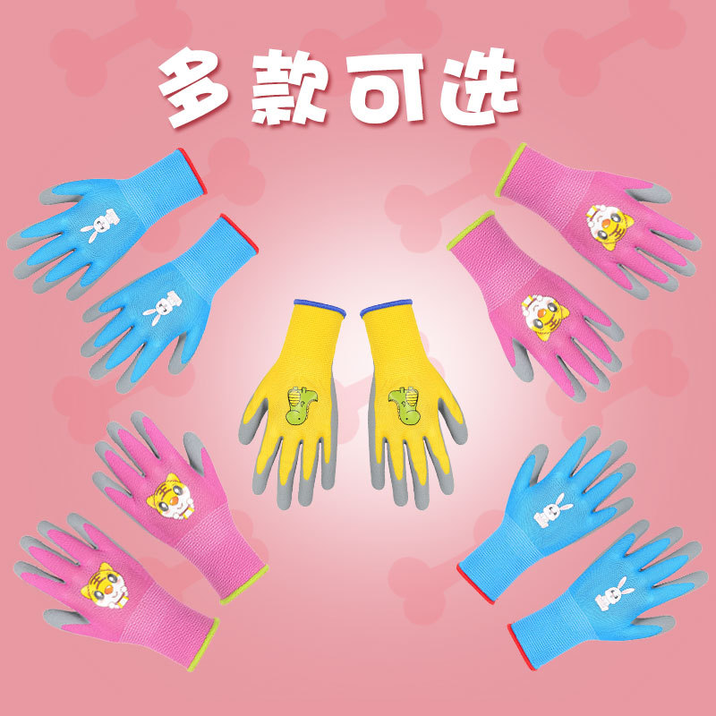 Guantes de protección laboral para niños jardinería de jardín recogiendo anti-desgarro coger el mar niños estudiantes guantes de protección laboral al aire libre