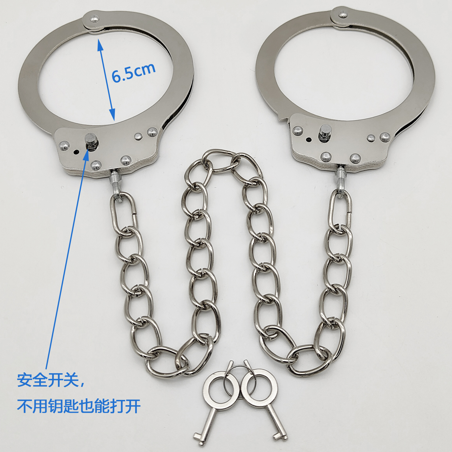 Juguetes esposas guión sala de asesinatos accesorios pulsadas de acero inoxidable pareja esposas de hierro aleación engrosada esposas de pies bloqueados niños