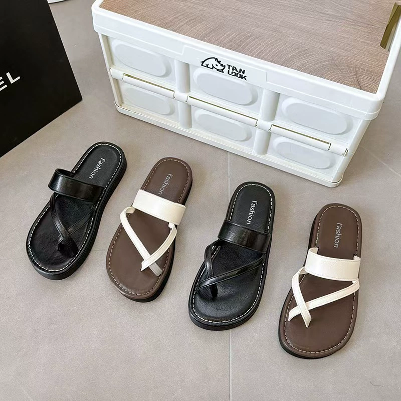 Slide, summer slippers, high footwear, flip flops for leisure, french style, high-quality style